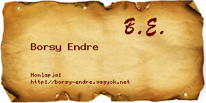 Borsy Endre névjegykártya